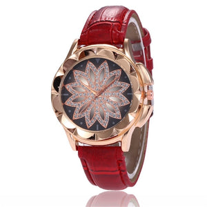 Watch Women Rhinestone Watches Ladies Watch Leather Big Dial Bracelet Women Wrist Watch  Crystal Relogio Feminino Clock