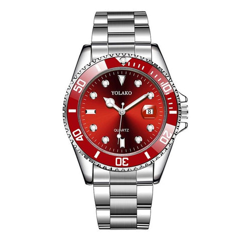 Hot Sales Mens Watches Top Brand YOLAKO Luxury Men Fashion Military Stainless Steel Date Sport Quartz Analog Wristwatch Relogio