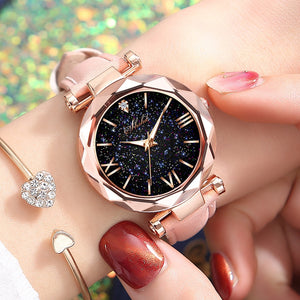 Women Watch Fashion Starry Sky Female Clock Ladies Quartz Wrist Watch Casual Leather Bracelet Watch reloj mujer relogio feminino