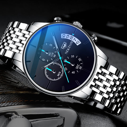 NEKTON Casual Chronograph Multifunction Mens Watches Top Brand Luxury Waterproof Luminous Quartz Clock Men Relogio Masculino