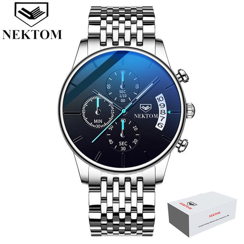 NEKTON Casual Chronograph Multifunction Mens Watches Top Brand Luxury Waterproof Luminous Quartz Clock Men Relogio Masculino