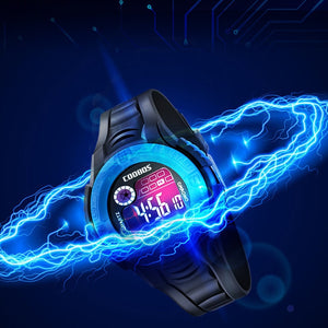 LED Children Kids Digital Watches Colorful Dial Luminous Alarm Week Display Clock for Boys Girls Gifts Sports Waterproof Watch