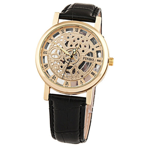 2018 Skeleton Watch Men Top Brand Luxury Famous Gold Male Clock Quartz Watch Wrist For Men Quartz-Watch relogio masculino saat